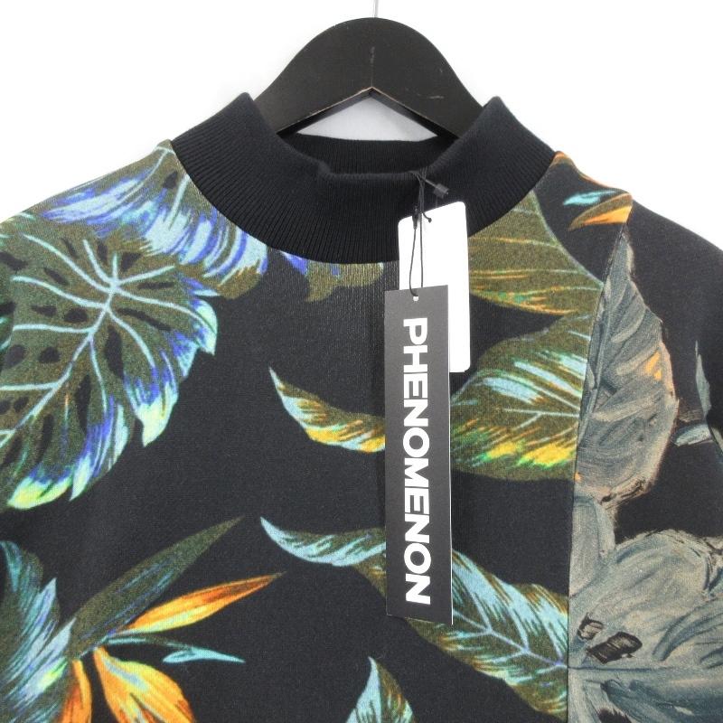 未使用 PHENOMENON フェノメノン BOTANICAL CREW NECK SWEAT ILLCS23F-013 ボタニカル スウェット BLACK S タグ付き  22000635｜classic｜03