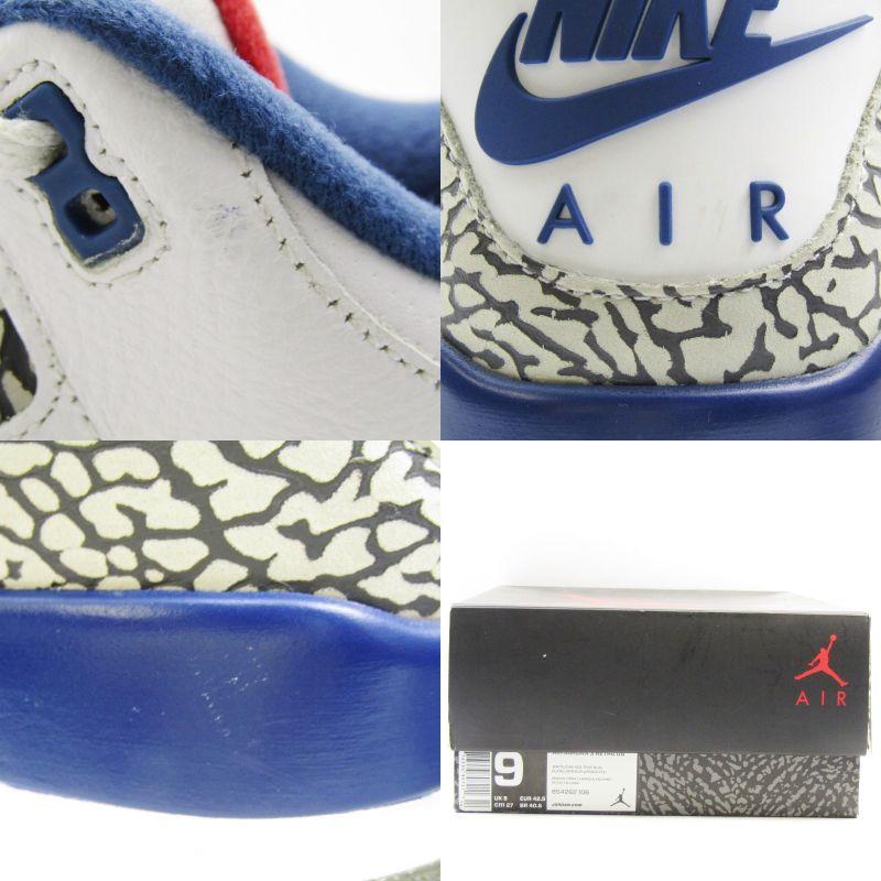 美品 NIKE ナイキ 27cm AIR JORDAN 3 RETRO OG 854262-106 2016年製 エアジョーダン3  WHITE/FIRE RED-TRUE BLUE  22000747｜classic｜07