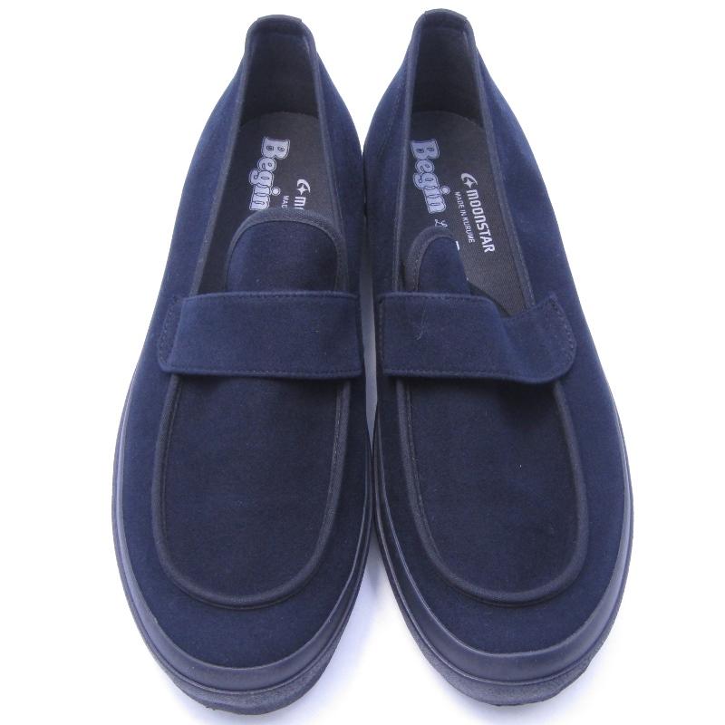 美品 MoonStar ムーンスター 28cm オールネイビー仕立てのLOAFY