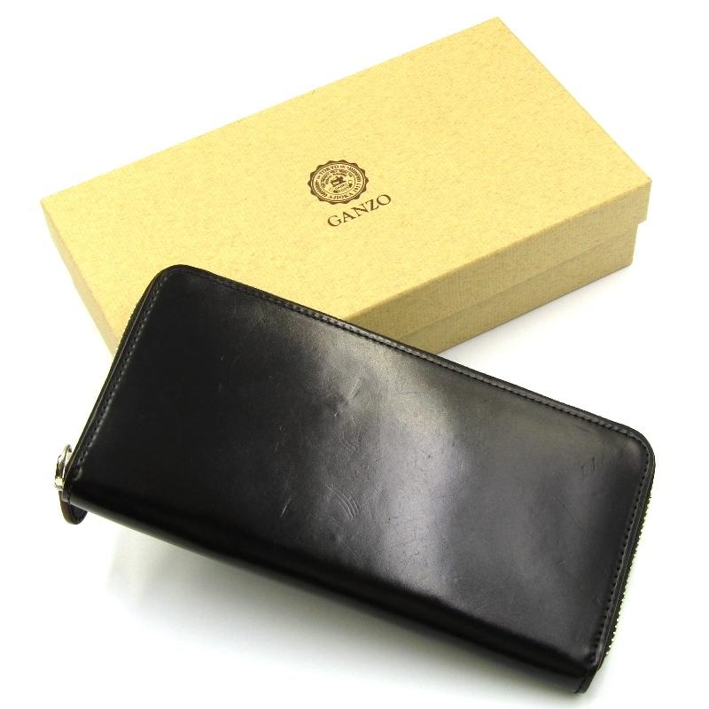 GANZO 本革 ganzoの長財布 黒 GANZO ガンゾ 長財布 コードバン