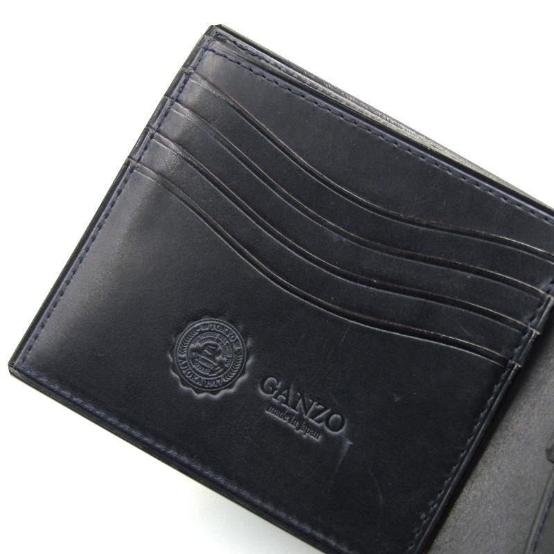 未使用】GANZO GUD2 小銭入れ付き二つ折り財布 ネイビー - 折り財布