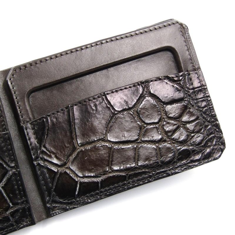 美品 GUILD OF CRAFTS ギルドオブクラフツ 二つ折り財布 クロコダイル 