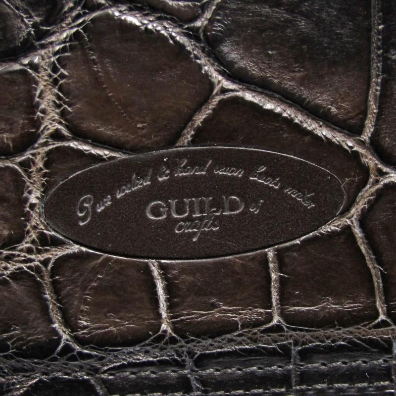 美品 GUILD OF CRAFTS ギルドオブクラフツ 二つ折り財布 クロコダイル 