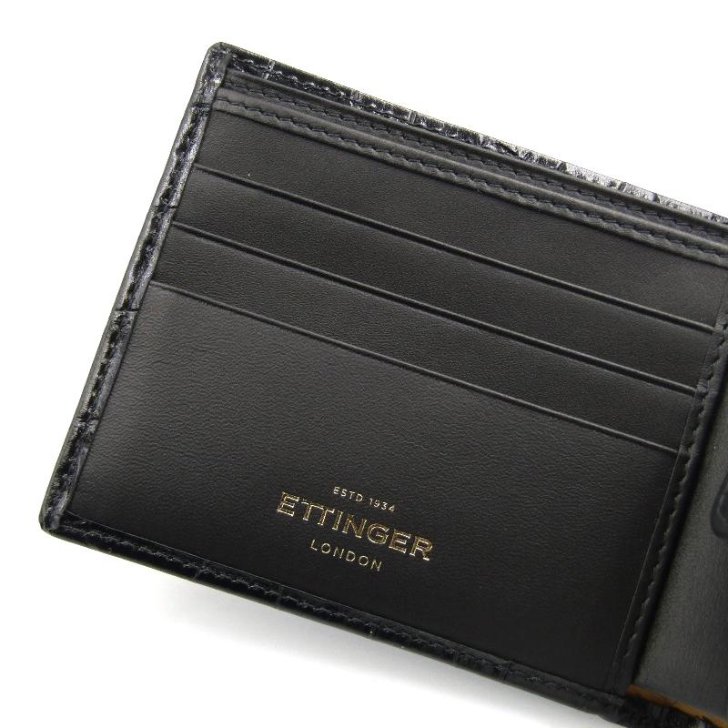 ETTINGER 未使用 エッティンガー 二つ折り財布 CC141J クロコ型