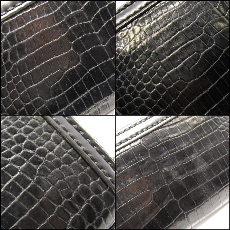 新品未使用✨ビーズ屋公ちゃん　長財布　レザー　ブラック　ゴールド金具 ビーズ屋公ちゃん ビーズや 長財布 ラウンドジップ クロコ TYPE1