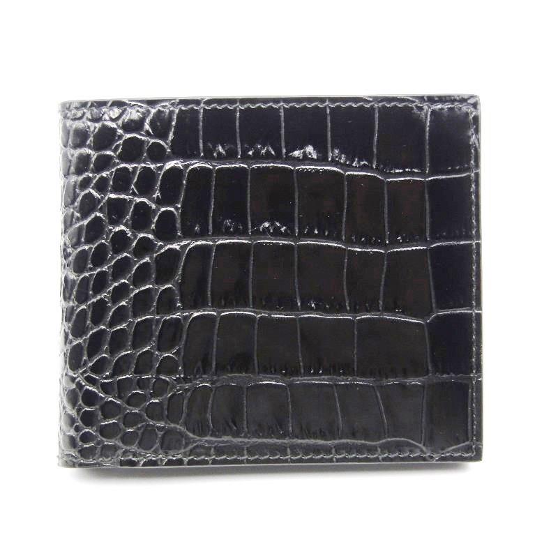 美品 SMYTHSON スマイソン 二つ折り財布 MARA マラ クロコ型押し 美品 SMYTHSON スマイソン 二つ折り財布 MARA マラ クロコ型押し