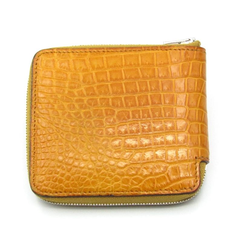 万双 マンソウ ミニ財布 クロコダイル m00000383 ラウンドファスナー  