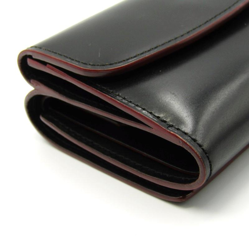 GANZO 二つ折り財布　コードバン 黒 CORDOVAN(コードバン) 小銭入れ付き二つ折り財布｜コードバン
