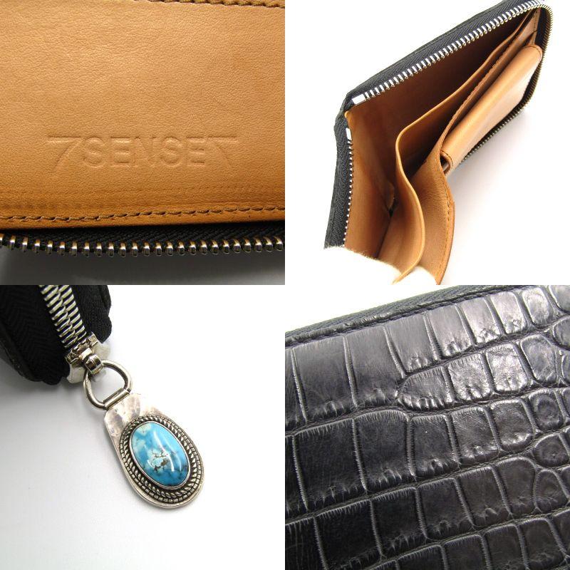 美品 7sense セブンセンス 二つ折り財布 ラウンドファスナー