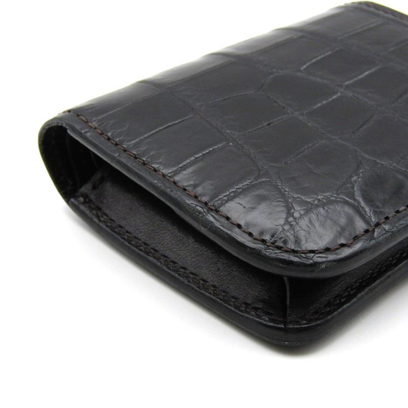 WILDSWANS 特別生産品 カーサ クロコダイル 黒 ブッテーロ WILDSWANS ワイルドスワンズ ミニ財布 ポロサスクロコ CASA