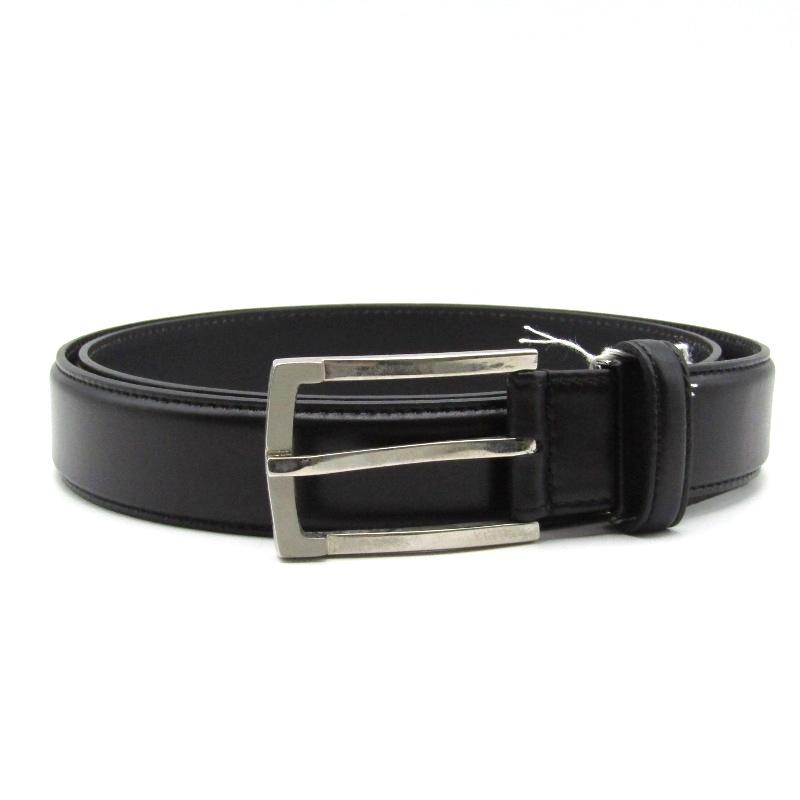 美品 L'AIGLON レグロン ベルト プレーン 日本製 牛革 ビジネス ブラック 黒   24005458 | 