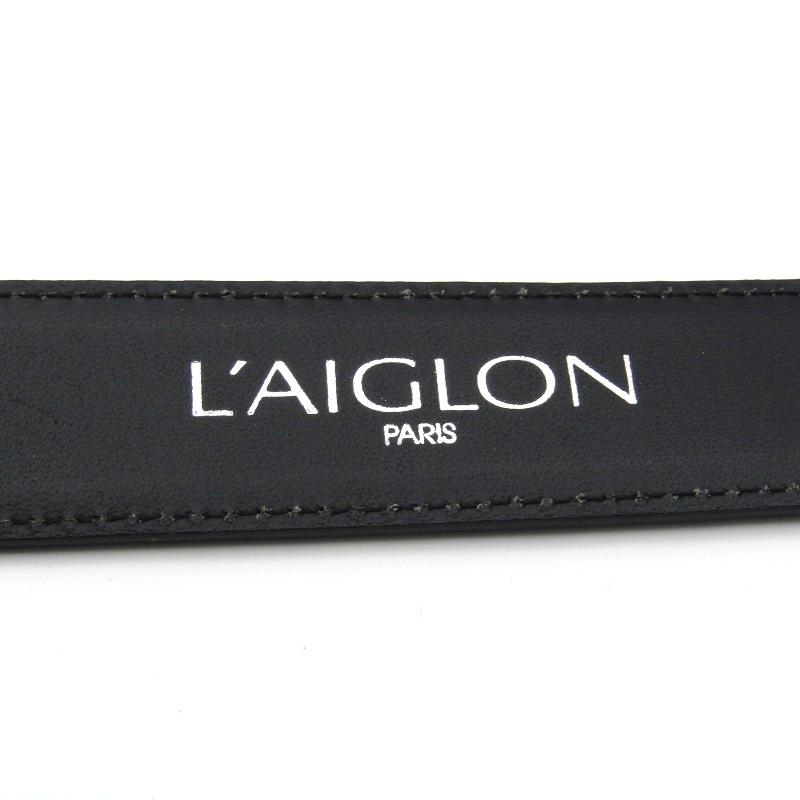 美品 L'AIGLON レグロン ベルト プレーン 日本製 牛革 ビジネス ブラック 黒   24005458 |  | 05