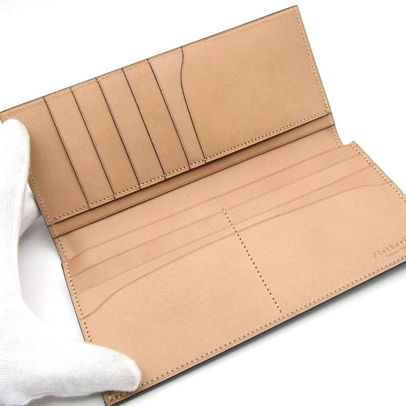 未使用 Flathority フラソリティ 長財布 FM701 水染 オイルコードバン