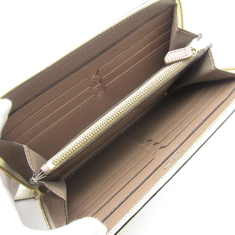 美品 L'arcobaleno ラルコバレーノ 長財布 LA409 ラウンドジップ ROUND ZIP LONG WALLET ホワイト/グレー   24005868 美品 L'arcobaleno ラルコバレーノ 長財布 LA409 ラウンドジップ ROUND