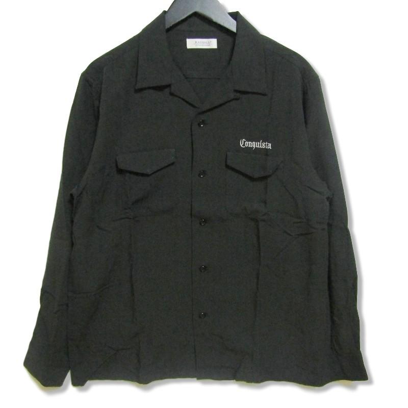 RADIALL ラディアル 長袖シャツ RAD-17SS-SH020 レーヨン CONQUISTA SHIRT L/S オープンカラー 刺繍