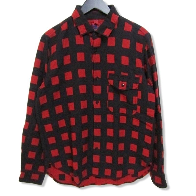 BRU NA BOINNE チェックシャツ赤黒レッドブラックL