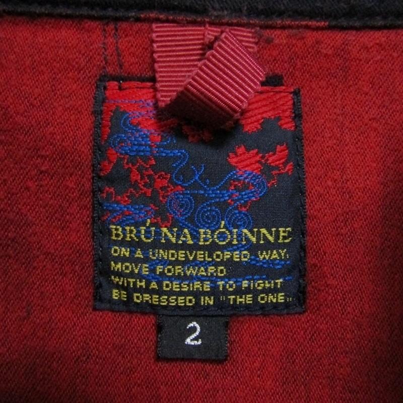 BRU NA BOINNE ブルーナボイン 長袖チェックシャツ 猫目ボタン 4172 