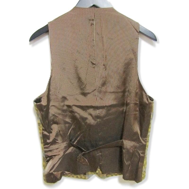 ernesto エルネスト ベスト JI004 前開き ジレ チェック ストライプ  