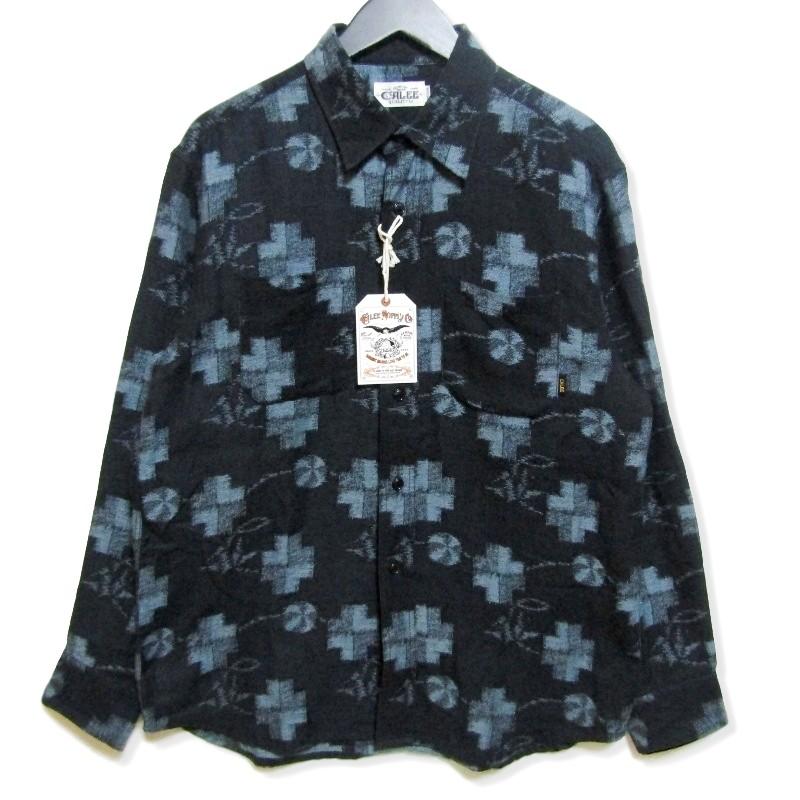 CALEE 良品 キャリー JACQUARD L/S SHIRT CL-19SS032 長袖ワークシャツ 