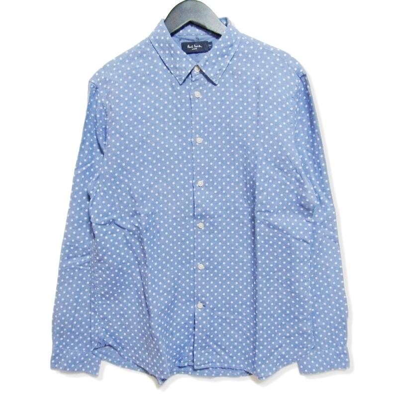 Paul Smith ポールスミス 長袖シャツ ドット柄 ブルー 青 L メンズ 