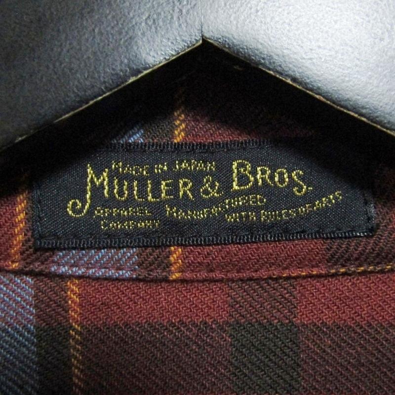未使用 MULLER&BROS ミュラーアンドブロス 長袖チェックシャツ MB009 