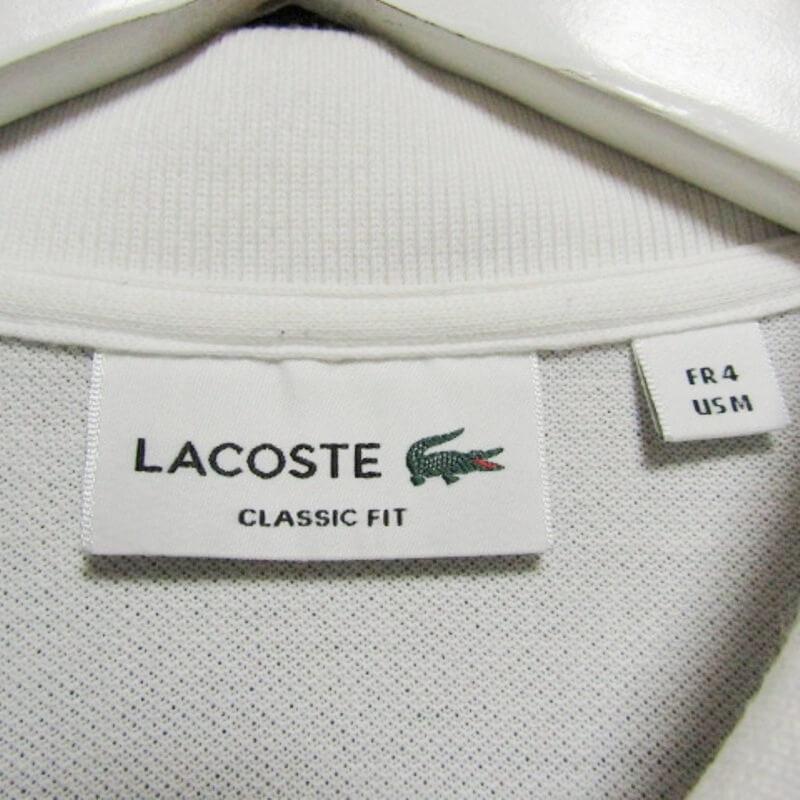 LACOSTE ラコステ 半袖ポロシャツ CLASSIC FIT F8493 刺繍 ホワイト 白 