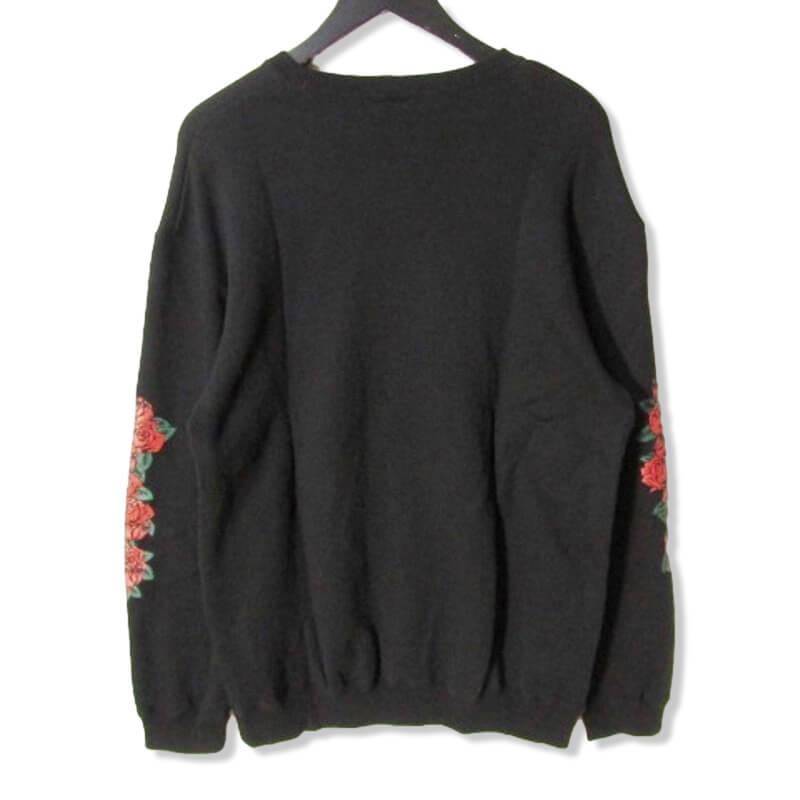 CALEE キャリー 長袖スウェット CL-19AW016 CREW NECK ROSE PRINT  