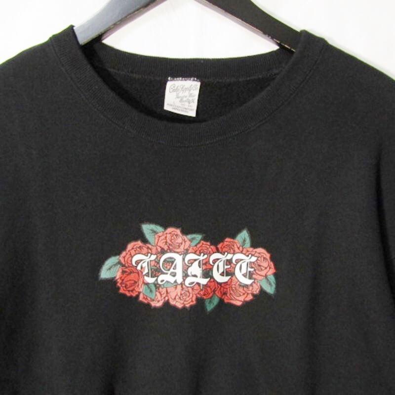 CALEE キャリー 長袖スウェット CL-19AW016 CREW NECK ROSE PRINT  