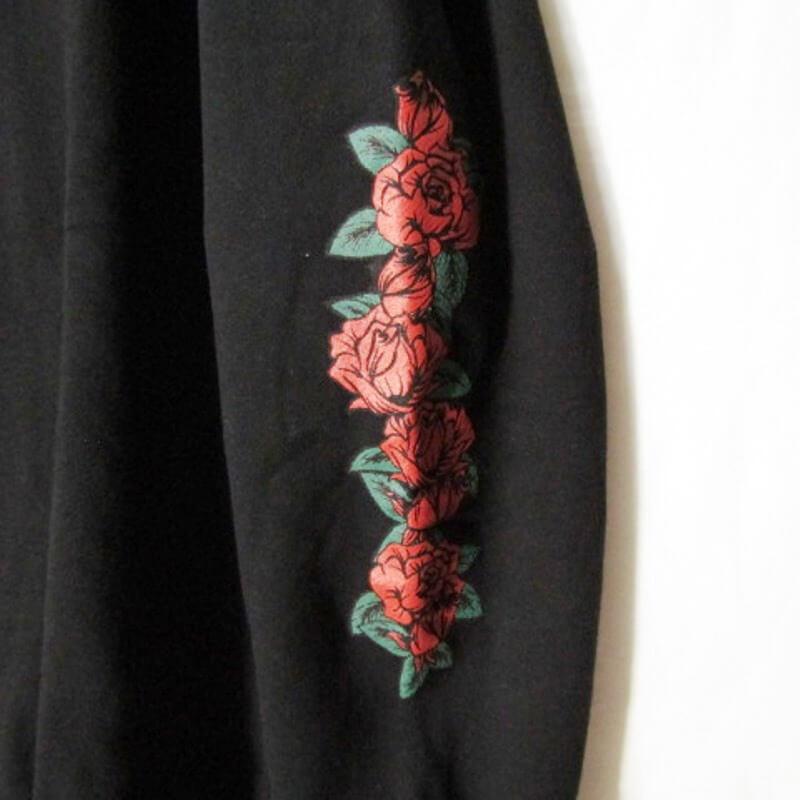 CALEE キャリー 長袖スウェット CL-19AW016 CREW NECK ROSE PRINT  