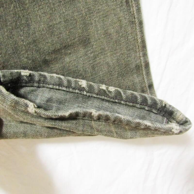 RRL ダブルアールエル デニムパンツ ダメージ加工 USA製 オリーブ 28 