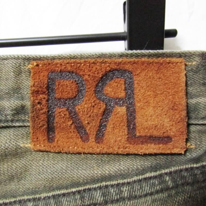 RRL ダブルアールエル デニムパンツ ダメージ加工 USA製 オリーブ 28 