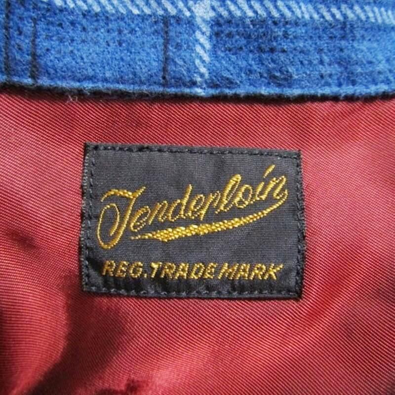 TENDERLOIN テンダーロイン 長袖ワークシャツ オープンカラー チェック 総柄 日本製 ブルー XS  27105865｜classic｜07