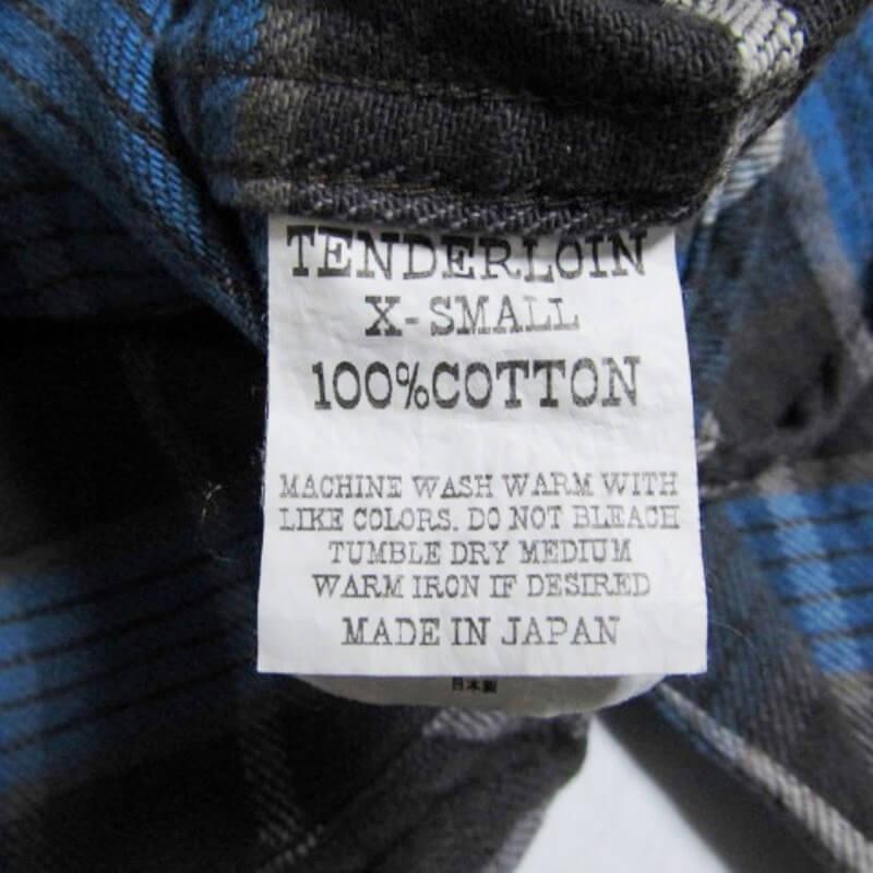 TENDERLOIN テンダーロイン 長袖ネルシャツ チェック フランネルシャツ 日本製 ブルー XS  27105866｜classic｜09