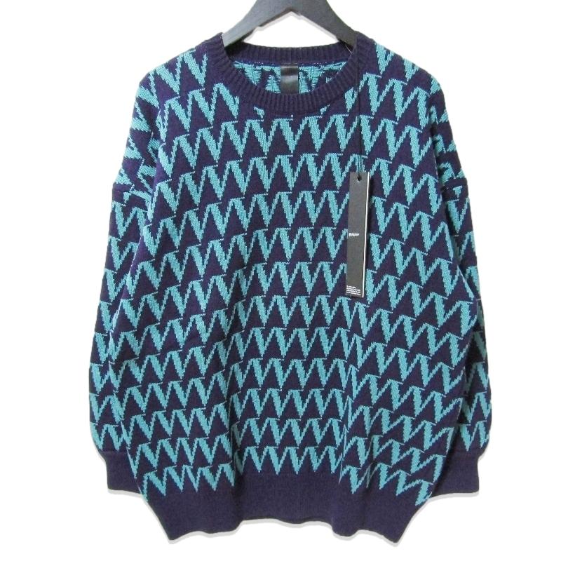 未使用 SHAREEF シャリーフ JACQUARD KNIT Purple 1 タグ付き 27111657 
