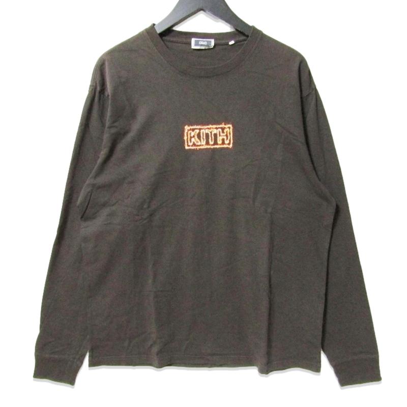 KITH キス 長袖Tシャツ Flame Box Logo L/S Tee KH3740 フレイム