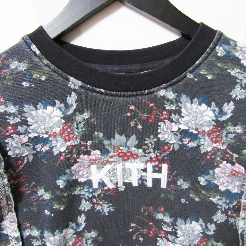 KITH キス クルーネックスウェット Floral Panel Crewneck 19AW フローラル パネル コットン 中国製 マルチ L ...