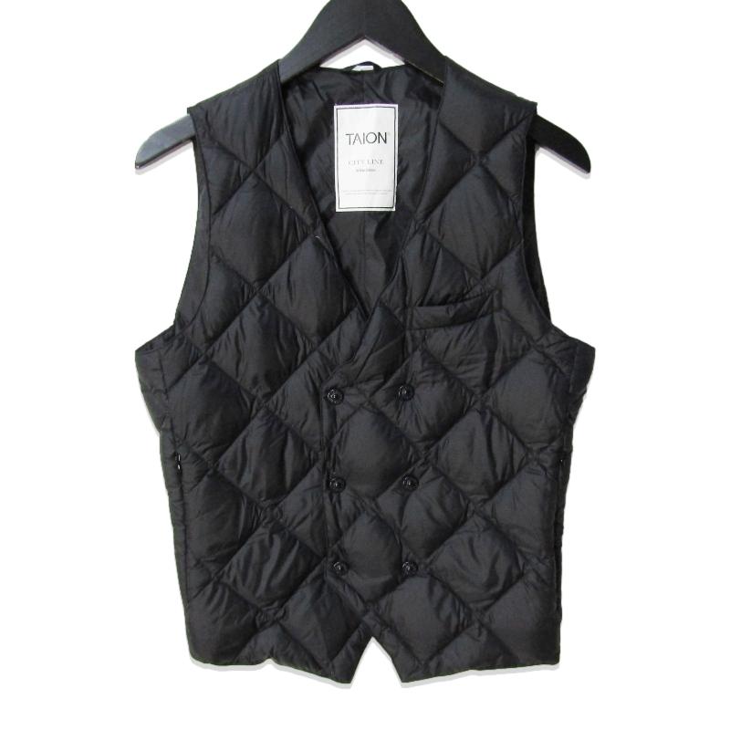 TAION ダウンベスト M キルティング ブラック TAION タイオン ダウンベスト キルティング ジレ シティ ダブル