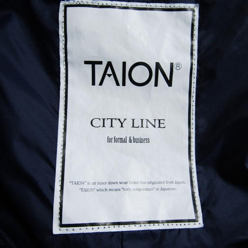 TAION ダウンベスト ネイビー キルティング 新品 TAION ネイビー キルティング ダウン Vネックロングベスト ロング