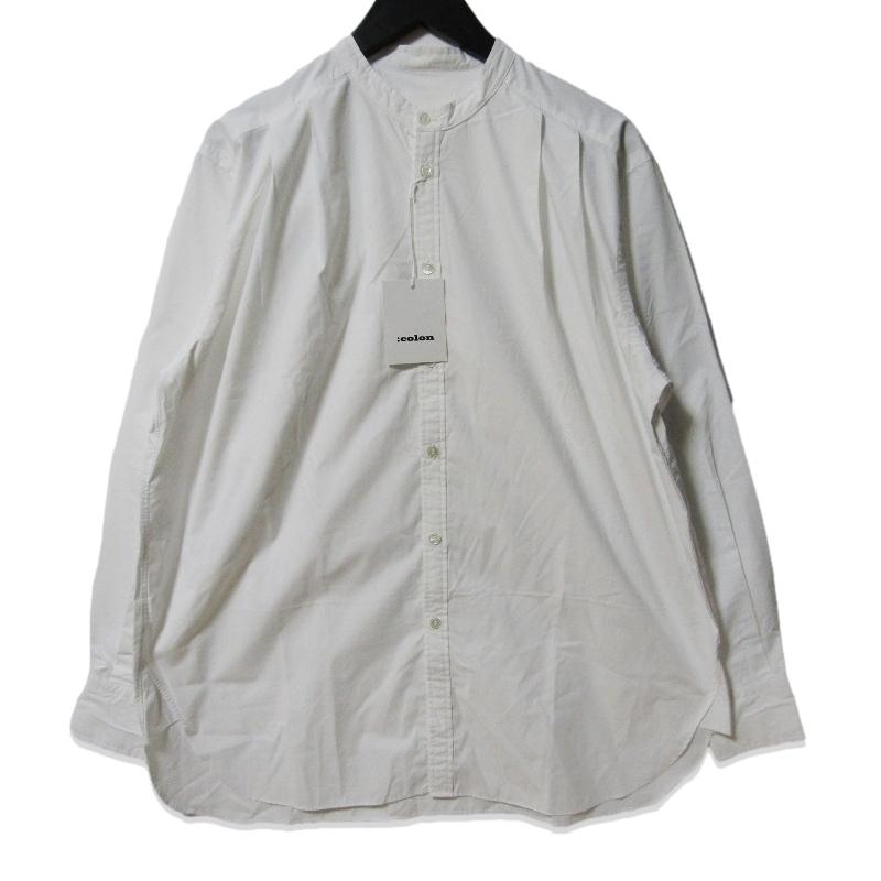 ゴーシュ　ホワイト 長袖シャツ 未使用 :colon コロン 長袖シャツ CSH-14 バンドカラーシャツ PC Broad