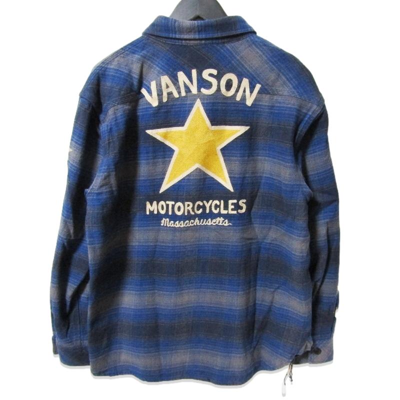 VANSON（バンソン） 長袖シャツ ワンスター 刺繍 ワッペン ネルシャツ