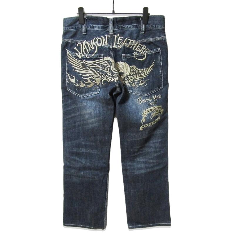 VANSON（バンソン） デニムパンツ スカル 刺繍 インディゴ 30 27112557