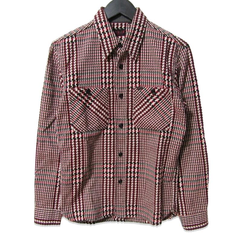 R.J.Bメンズ長袖シャツ R.J.B アールジェイビー 長袖ワークシャツ レッド ブラック ホワイト