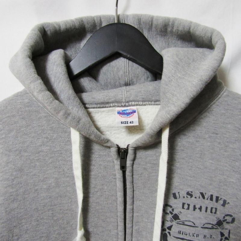 JELADO ジェラード ジップパーカー スウェット U.S. NAVY OHIO グレー