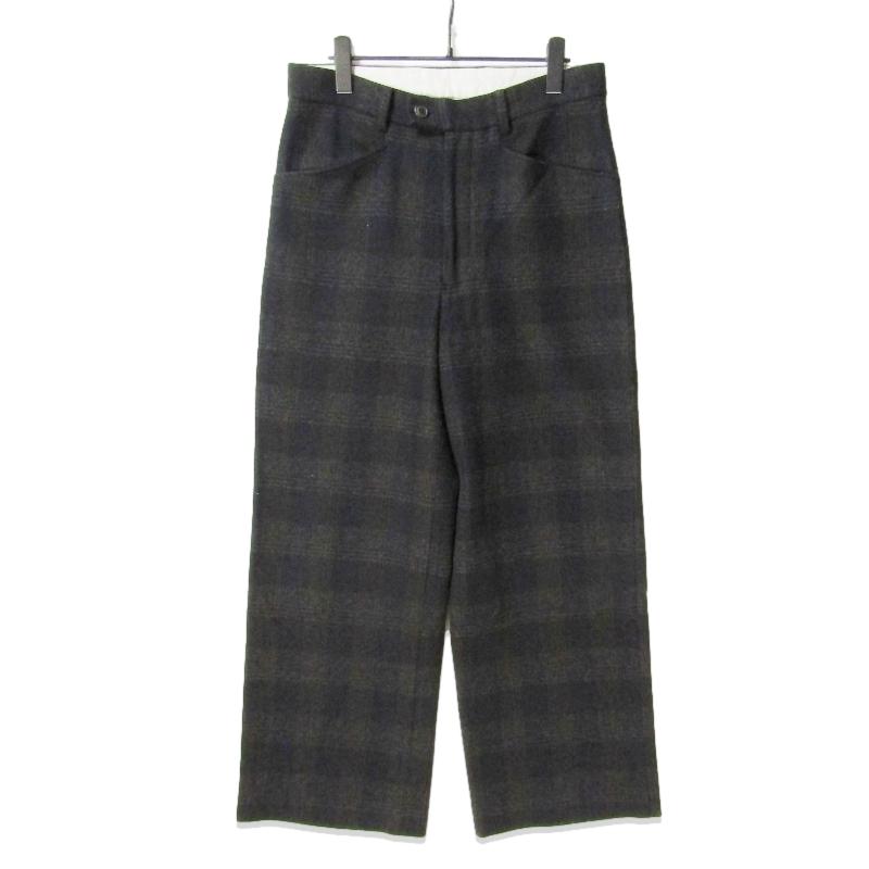 URU ウル WOOL GLENCHECK WIDE PANTS 25FWGC02 ワイドパンツ グレン 