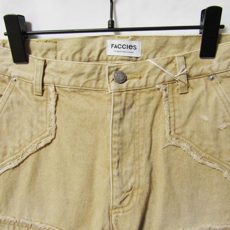 未使用 FACCIES ファチーズ FADED DOUBLE KNEE PAINTER FLARE PANTS