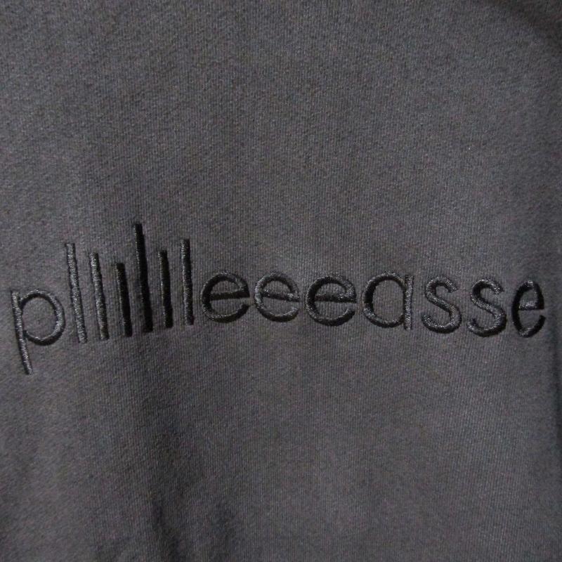 plllllleeeasse プリーズ プルオーバーパーカー 刺繍ロゴ スウェット
