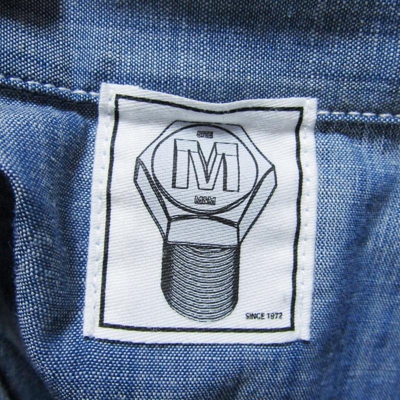 未使用 M&M エムアンドエム 長袖シャンブレーシャツ 21-MSH-003