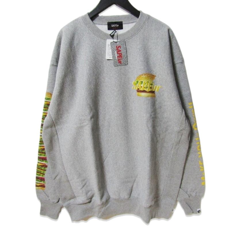 SAPEUR サプール HAMBURGER ハンバーガー CREW NECK 未使用 SAPEur サプール BURGER CREW SWEAT A0021-209 スウェット