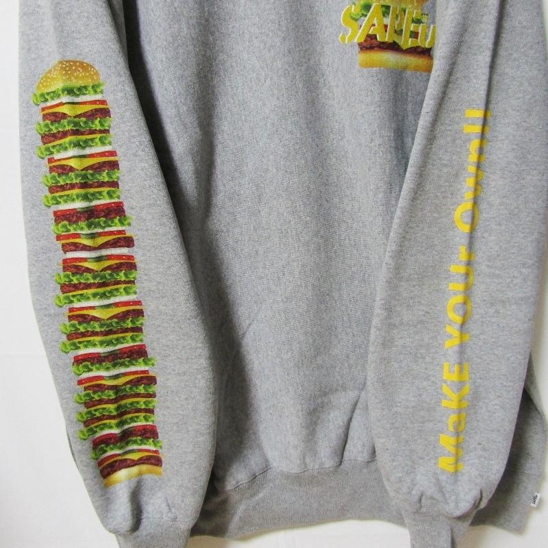 未使用 SAPEur サプール BURGER CREW SWEAT A0021-209 スウェット バーガー プリント クルーネック グレー XXL 27113802 未使用 SAPEur サプール BURGER CREW SWEAT A0021-209 スウェット
