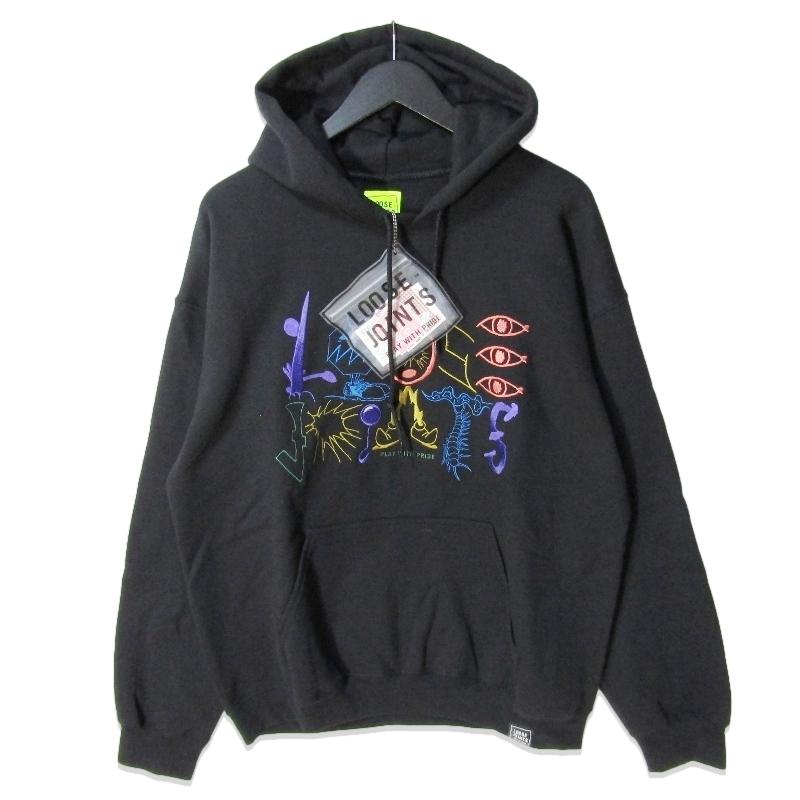 未使用 LOOSEJOINTS ルーズジョインツ WHAT IT IS??' HOODIE LF25FH001SG プルオーバーパーカー フーディー ブラック 黒 L 27113910 未使用 LOOSEJOINTS ルーズジョインツ WHAT IT IS??' HOODIE
